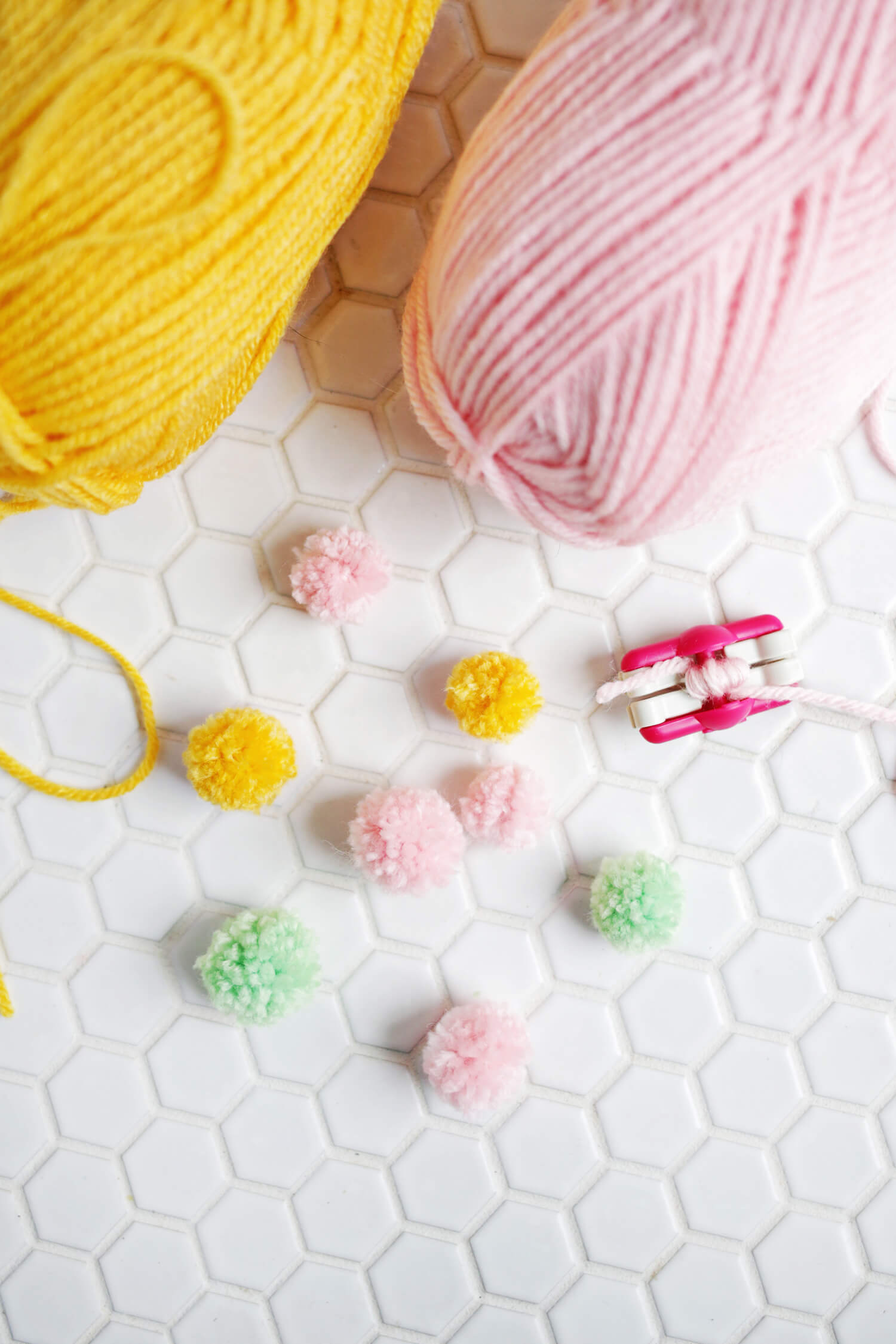 PomPom Bracelet DIY A Beautiful Mess