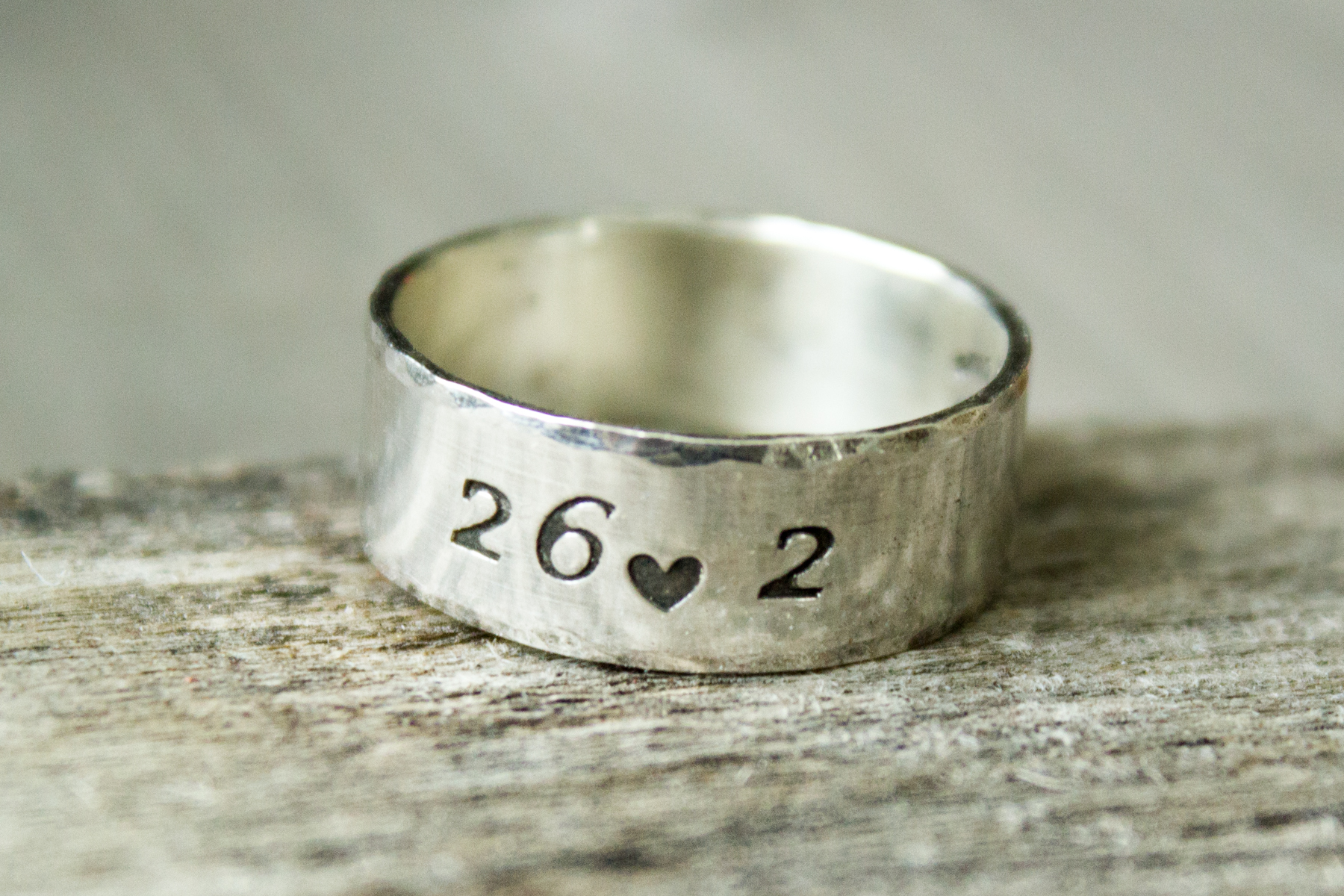 Silver Running Ring with Custom Distance Abella Blue