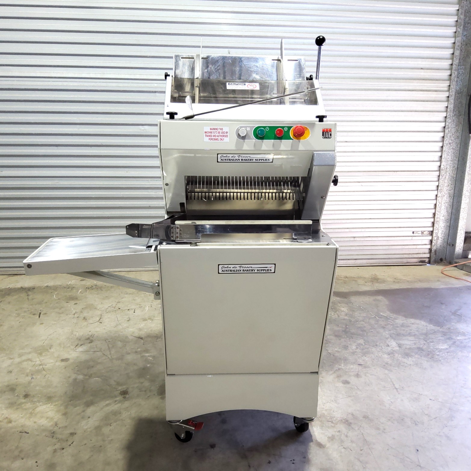 2nd Hand JAC Chute Bread Slicer, 14mm Slice Thickness 23SL04 » Australian Bakery Equipment Supplies