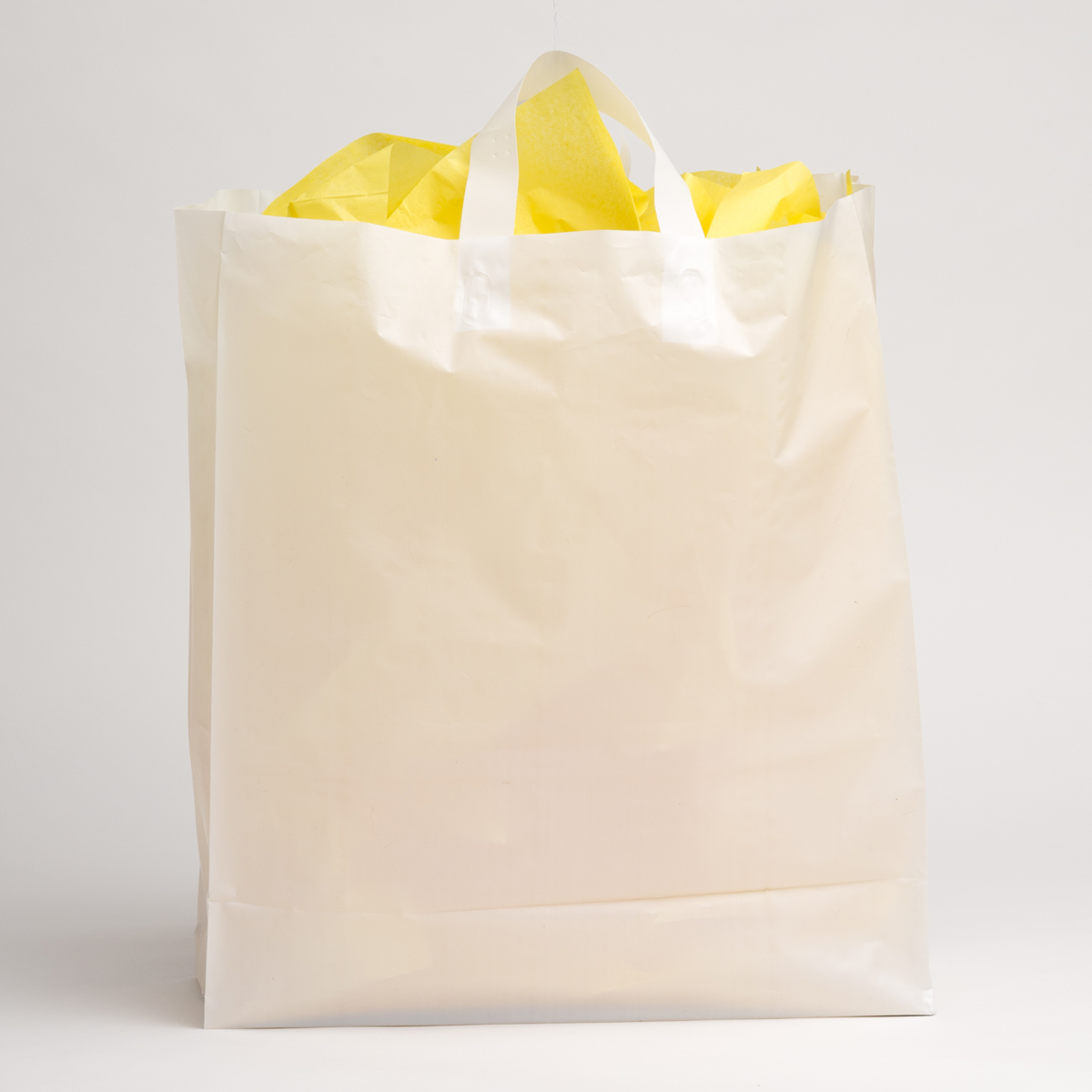 Extra Large White Plastic Shopping Bags (100 pcs.) A&B Store Fixtures