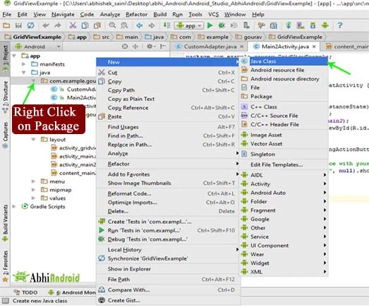 How To Create New Java Class in Android Studio | Abhi Android