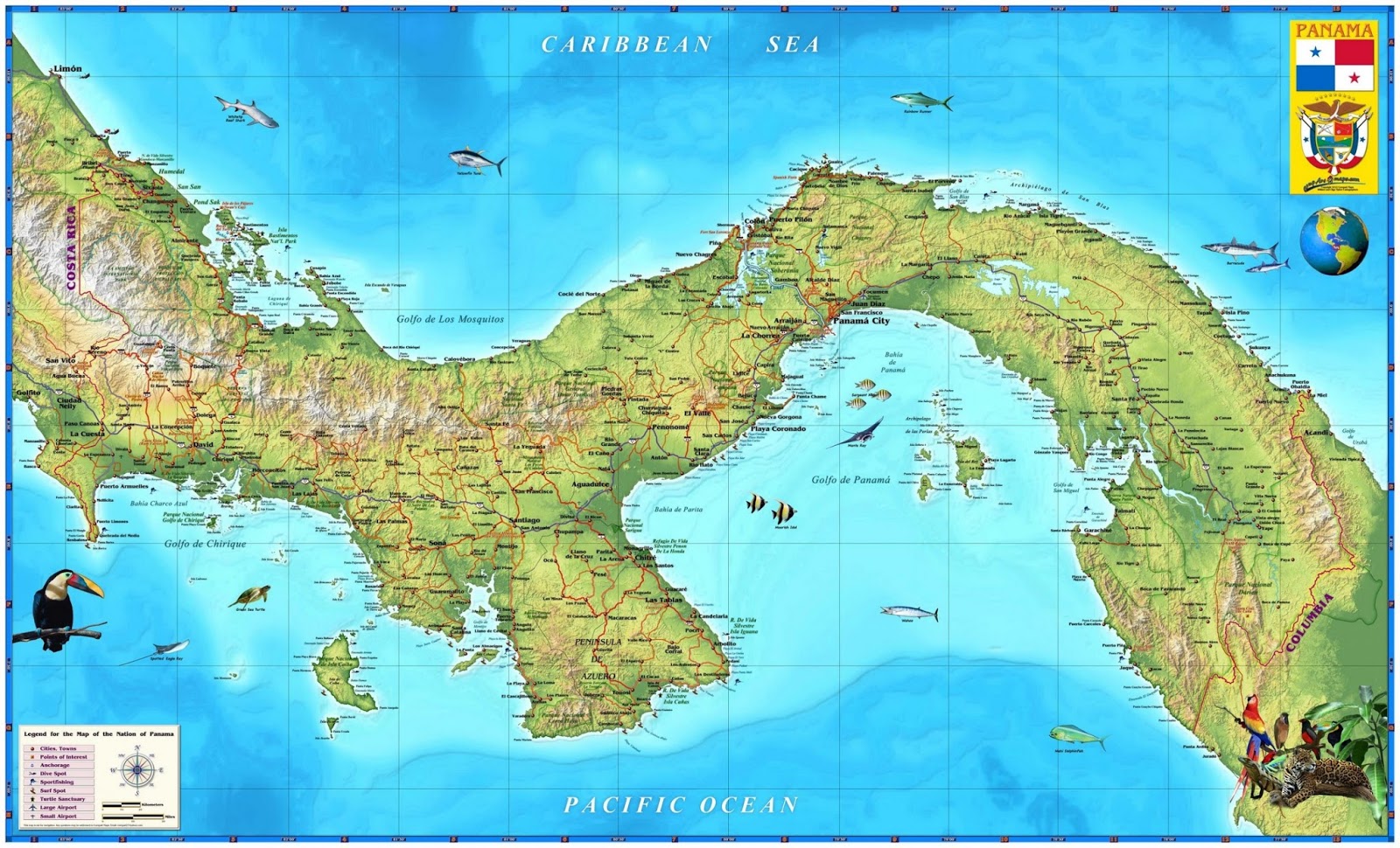Republic of Panama Map Abidach