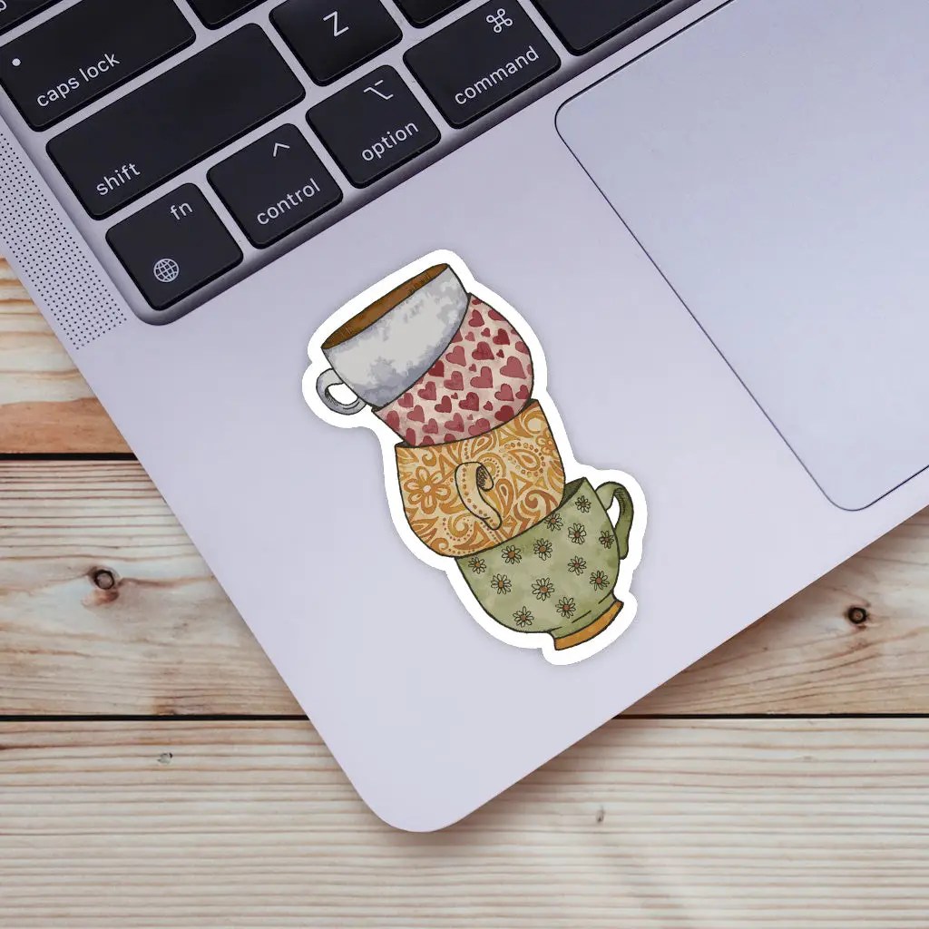 Coffee Mug Tower Coffee Sticker Abide Coffeehouse