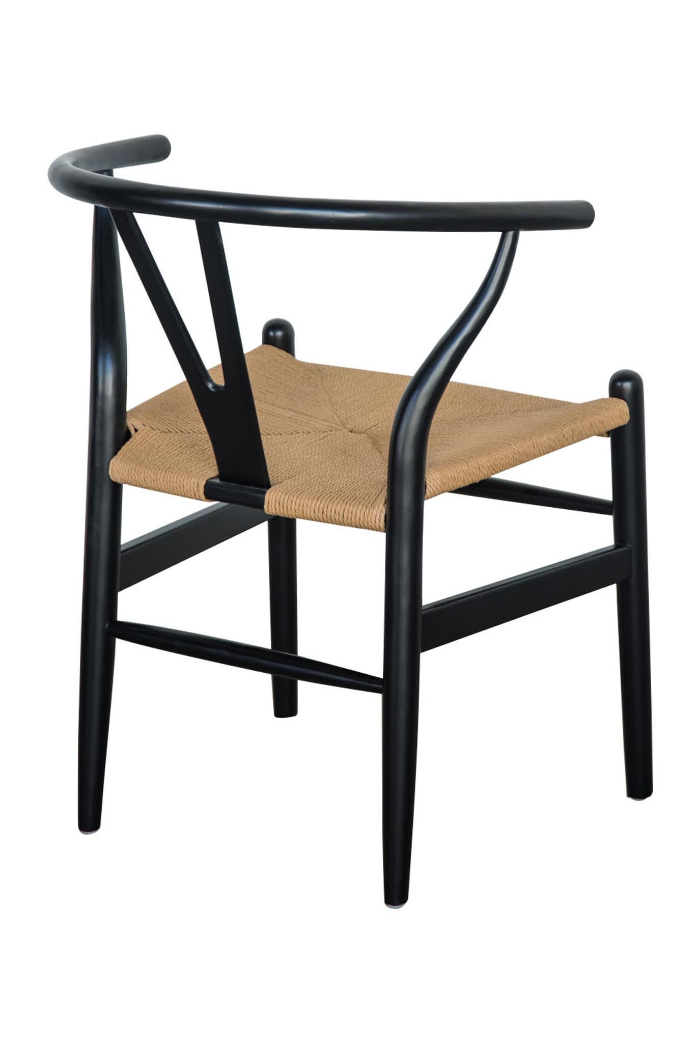 Wishbone Designer Replica Chair Black Frame Abide Interiors