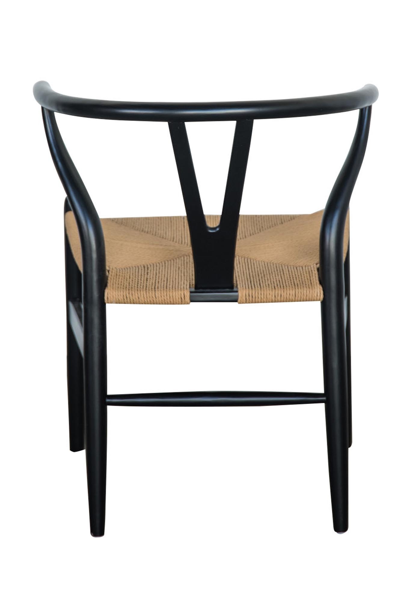 Wishbone Designer Replica Chair Black Frame Abide Interiors