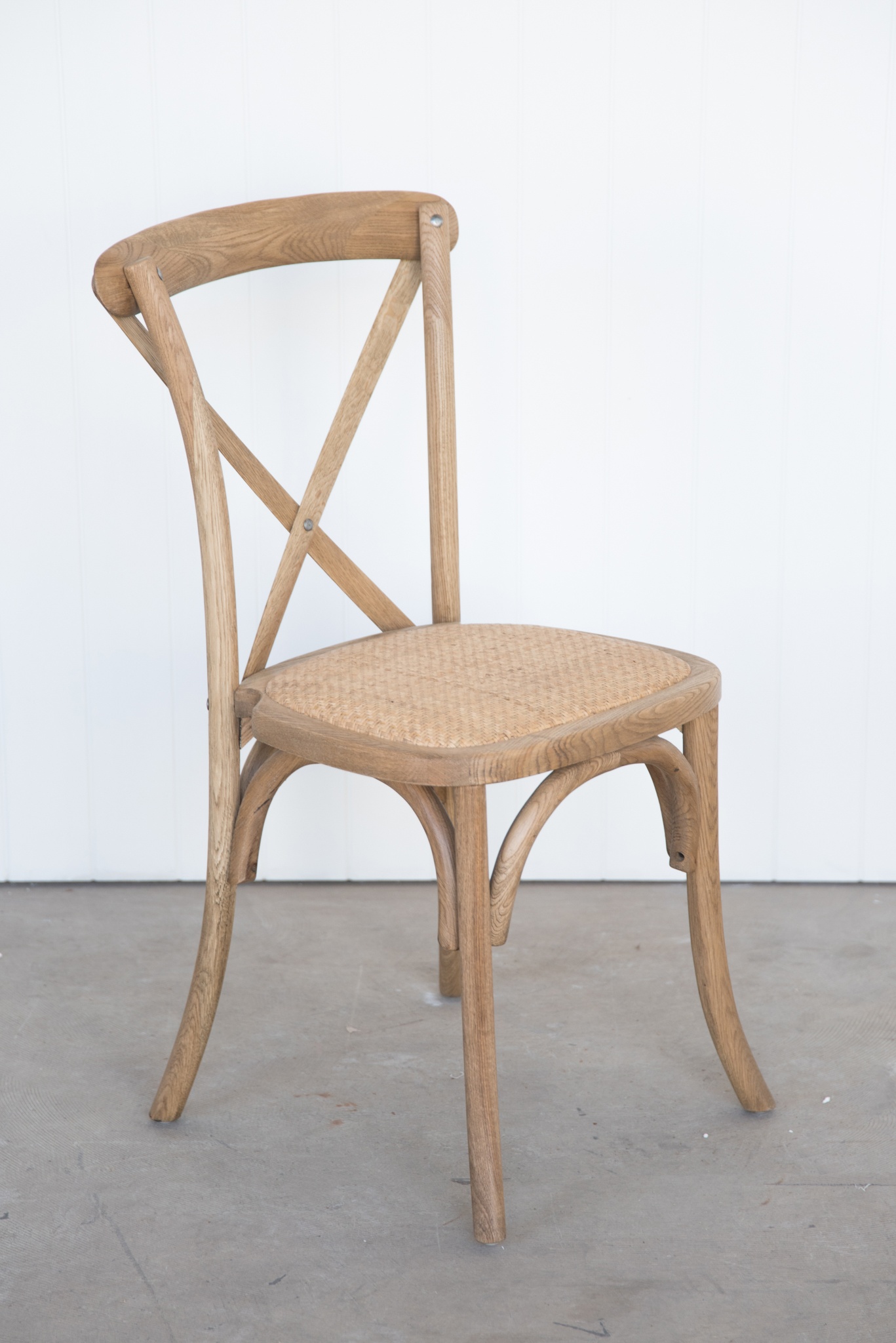 Stackable Provincial Cross Back Chair Natural Oak Abide Interiors