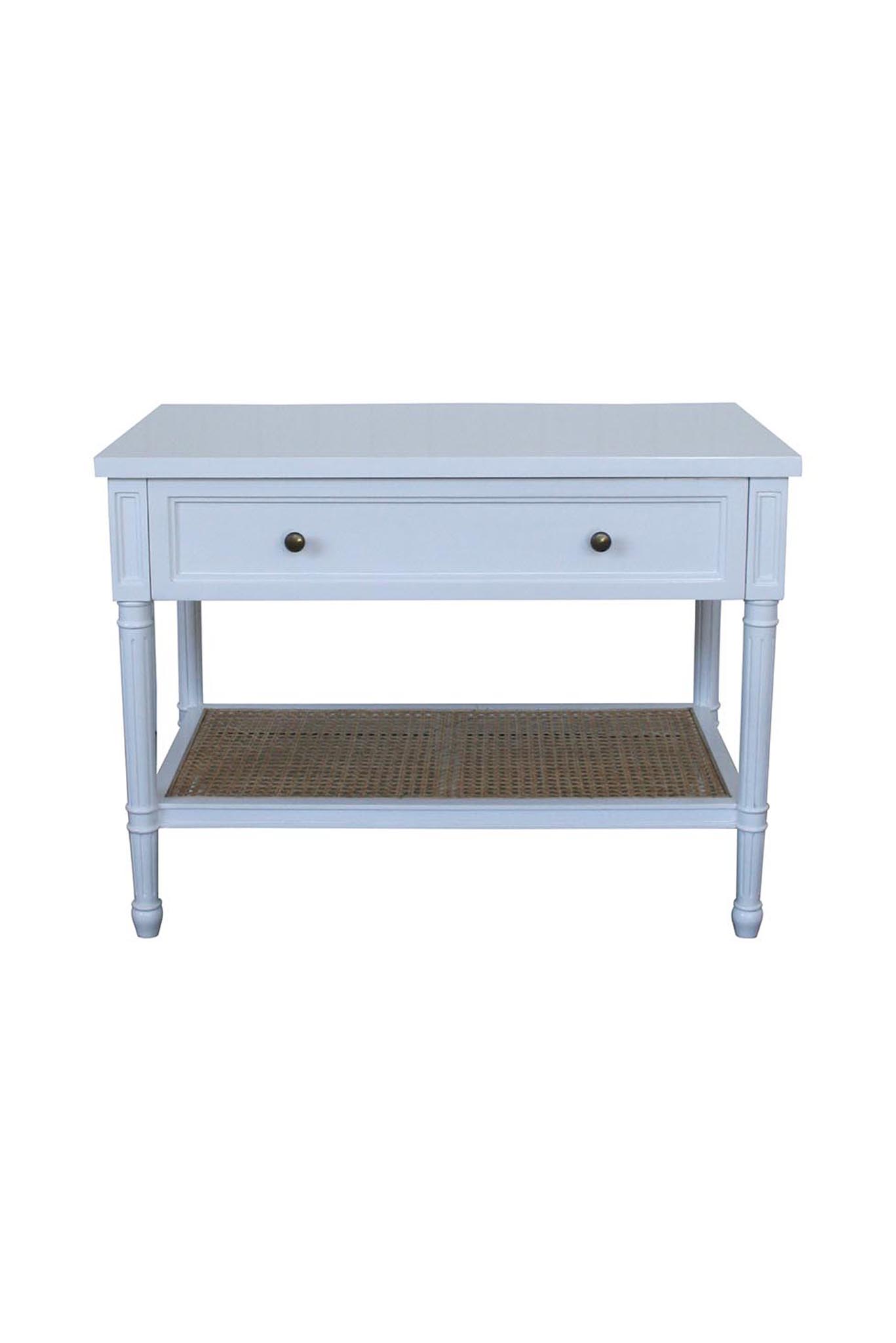Hamilton Cane Nightstand White and Weathered Oak Abide Interiors