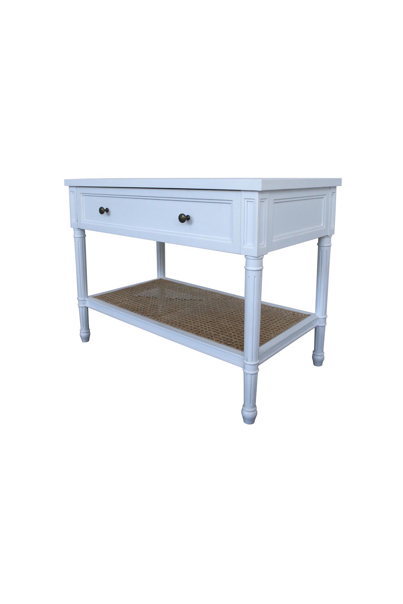 Hamilton Cane Nightstand White and Weathered Oak Abide Interiors