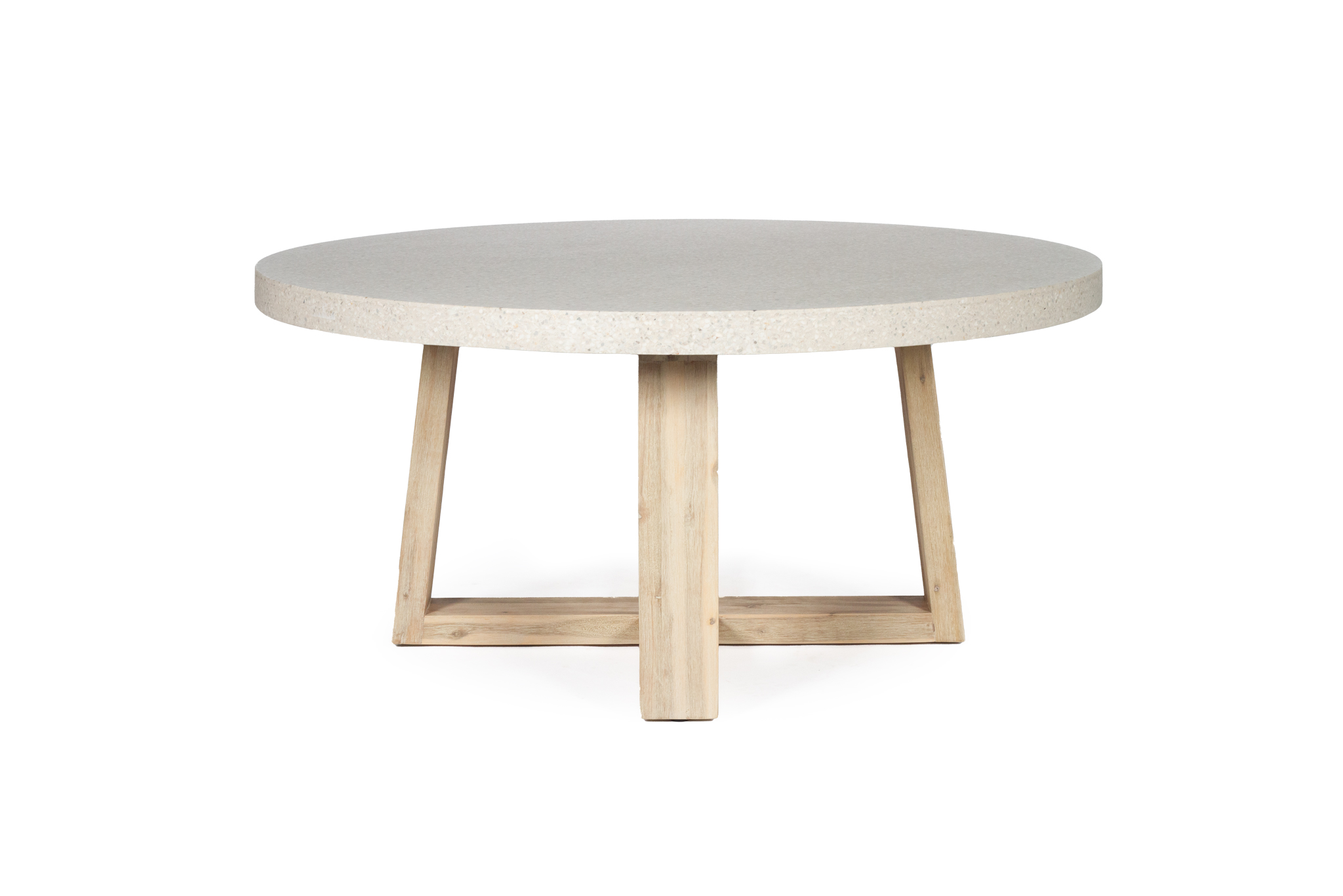 1.6m eTerrazzo Elkstone Round Dining Table Ivory Coast with Ivory