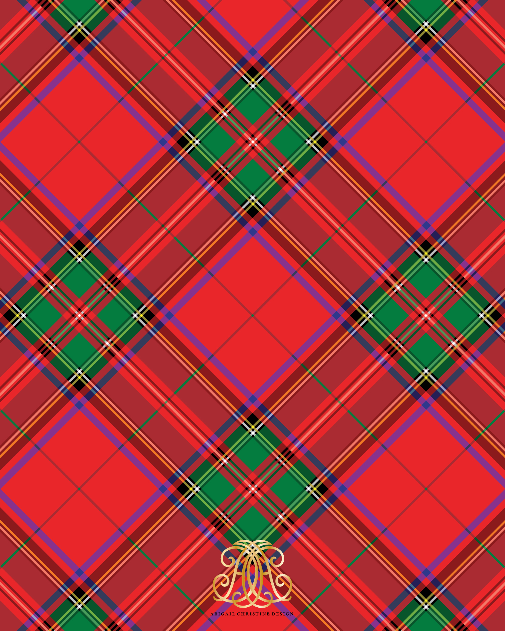 Red Tartan Plaid Gift Wrap Abigail Christine Design