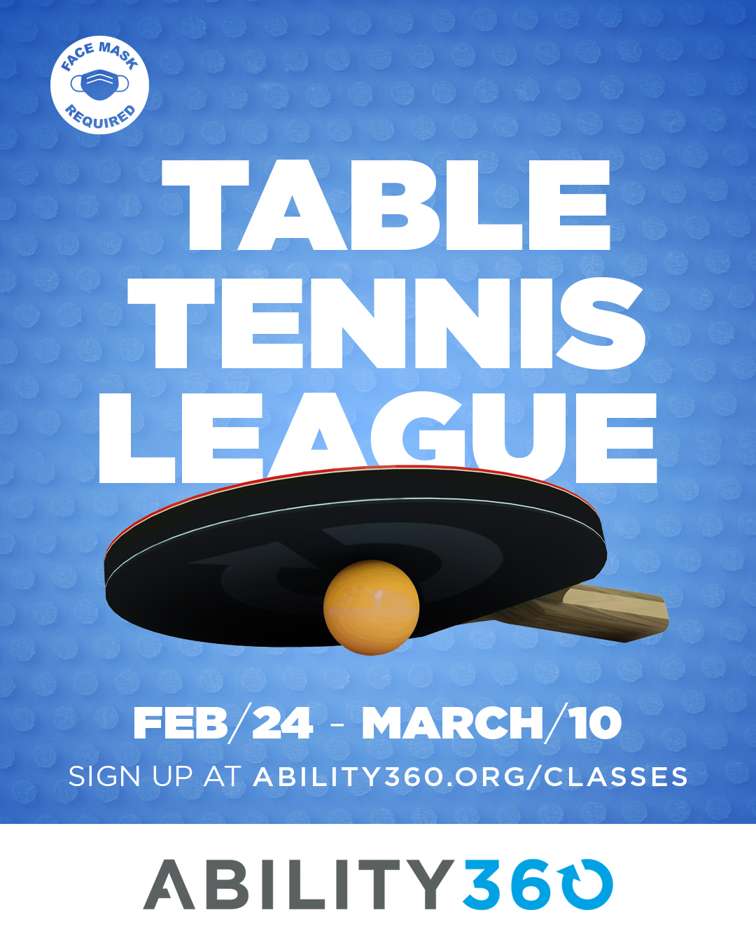 Table Tennis League Ability360 Phoenix, AZ