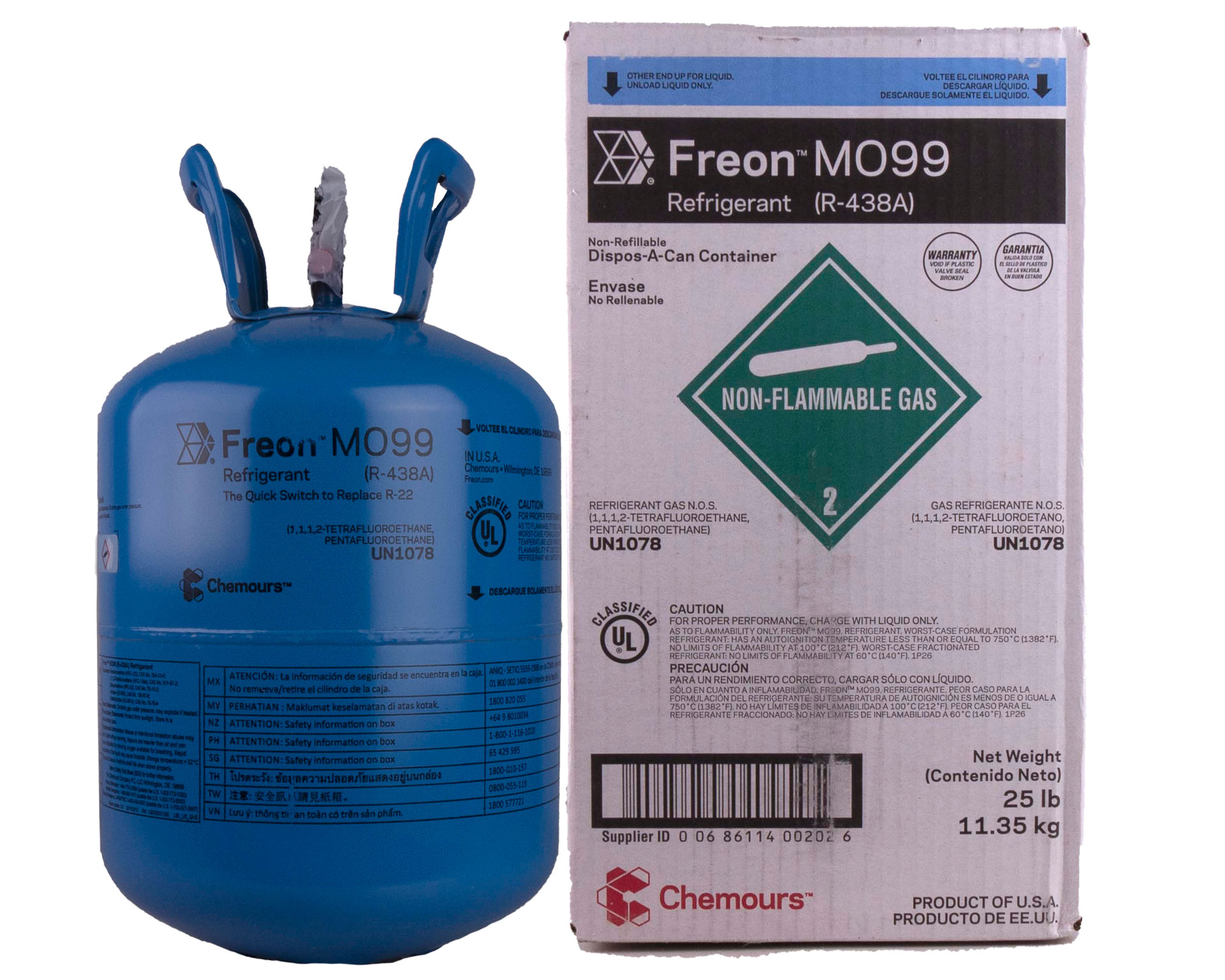 MO99 REFRIGERANT 25 LBS 1 CYLINDER Ability Refrigerants