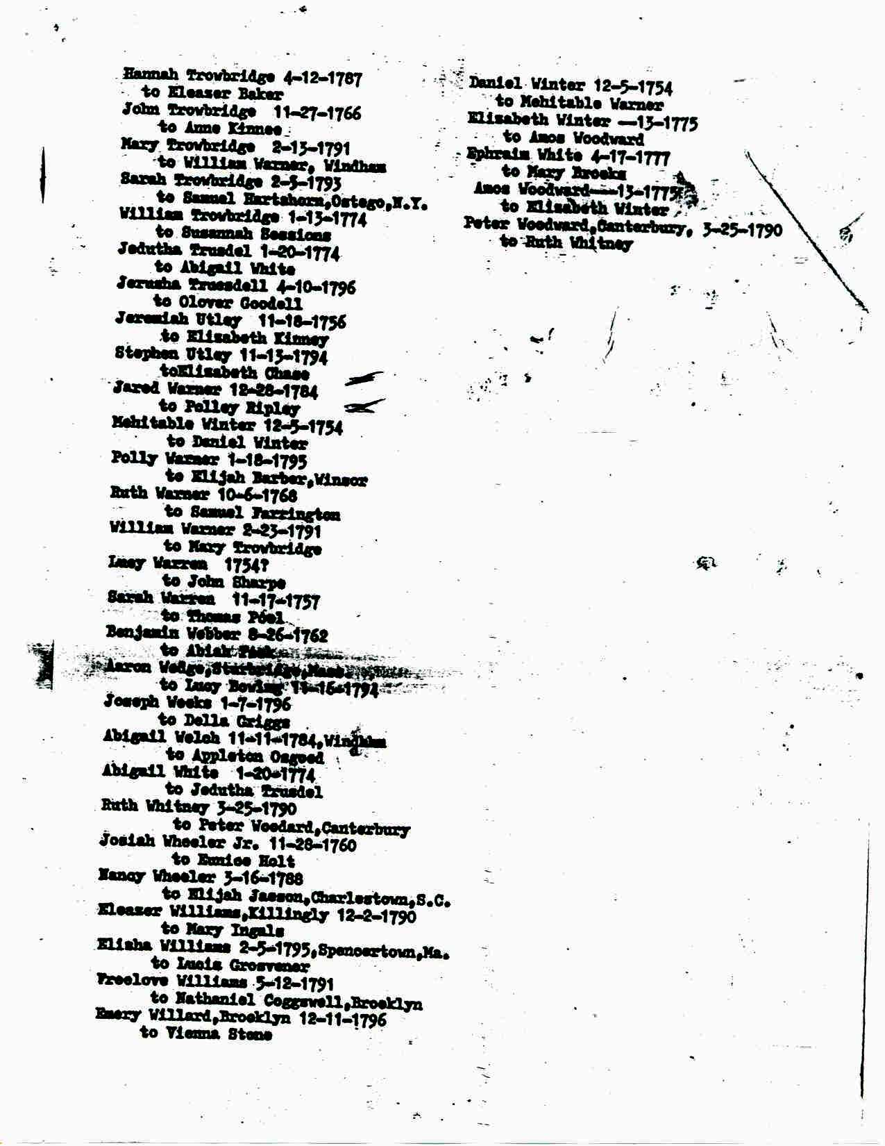 Parish Marriage Records 17531799