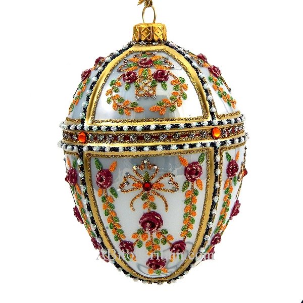 Faberge Inspired Glass Egg Ornaments