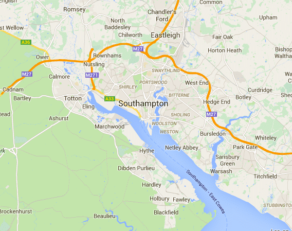 Southampton In Uk Map Driving Lessons Southampton Local lesson with Local ADIs Able2pass