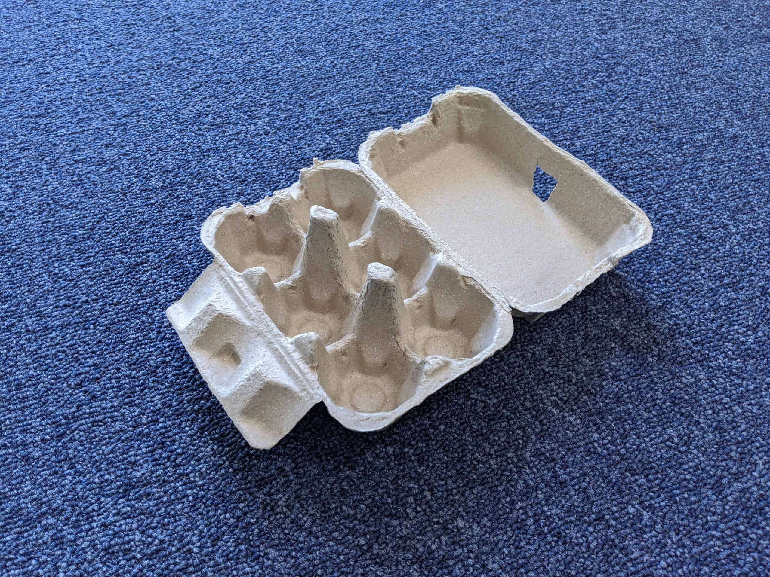 6 Egg Cartons, 6 egg plain, flat top unbranded pulp cheap