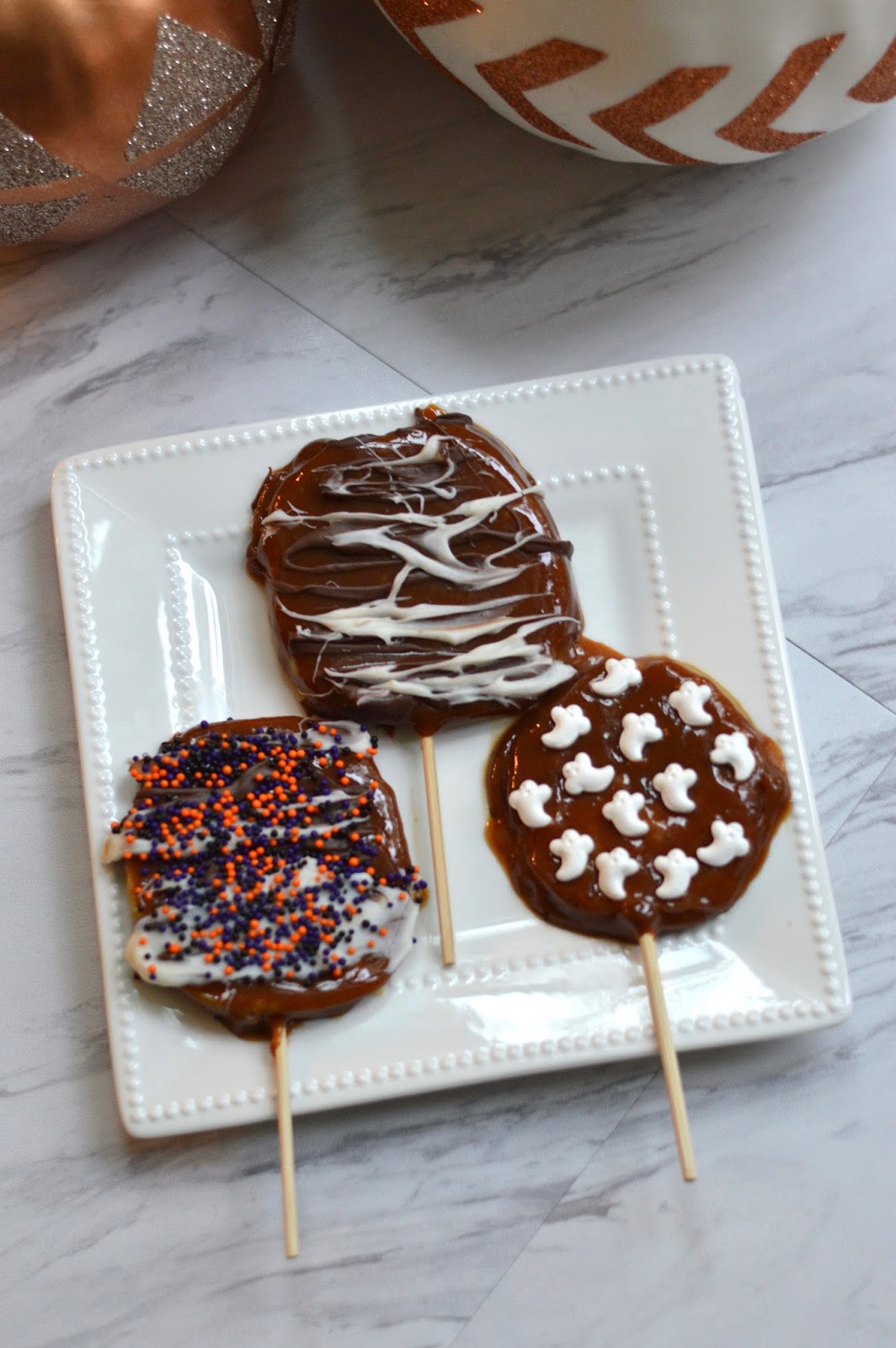 Halloween Caramel Apple Pops A Blonde's Moment