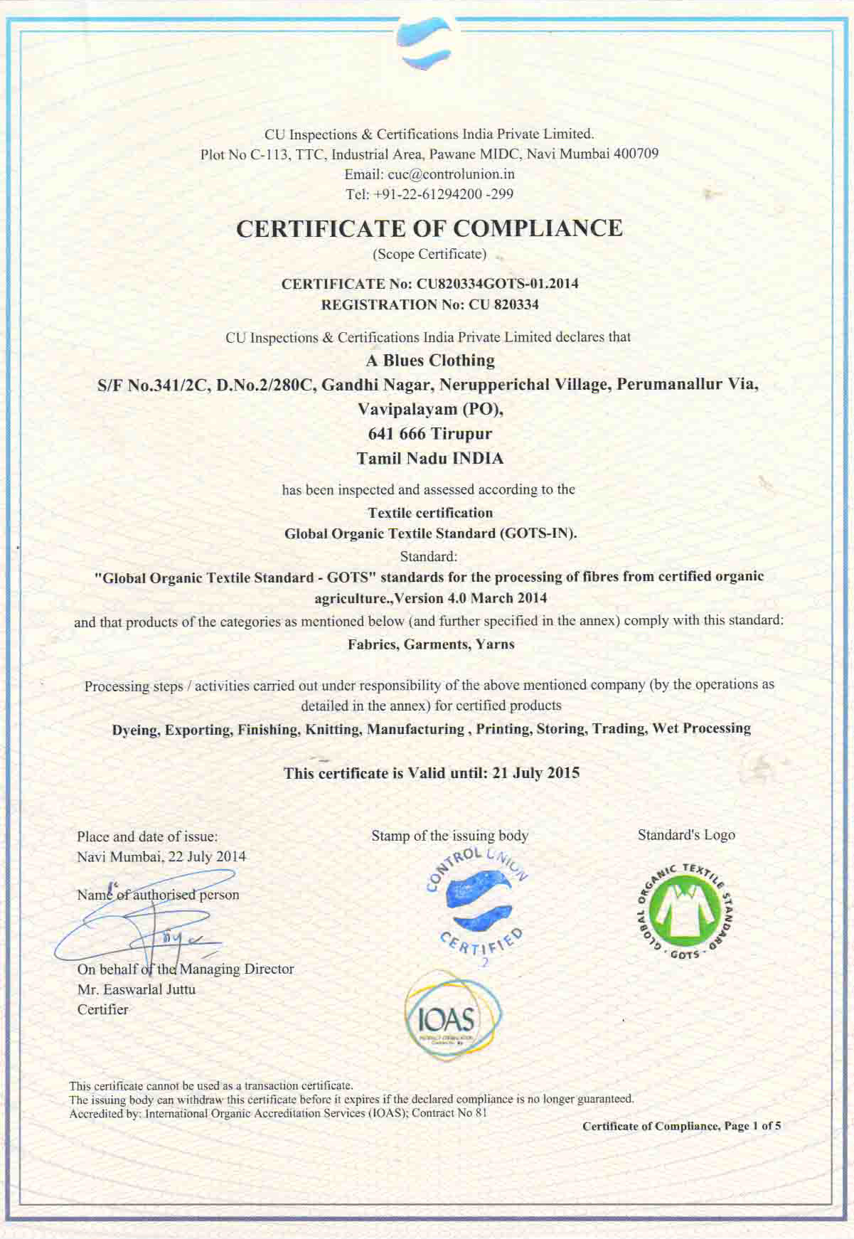 to ABC Our Certification