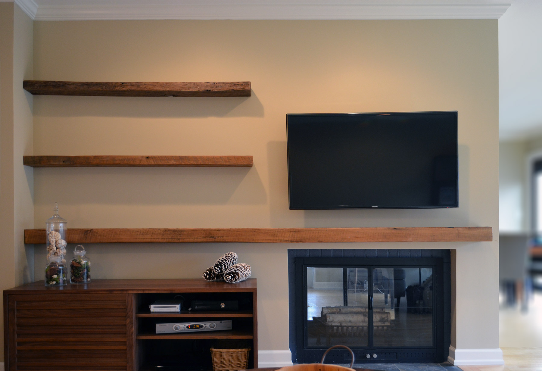 Rustic wood floating shelves Abodeacious