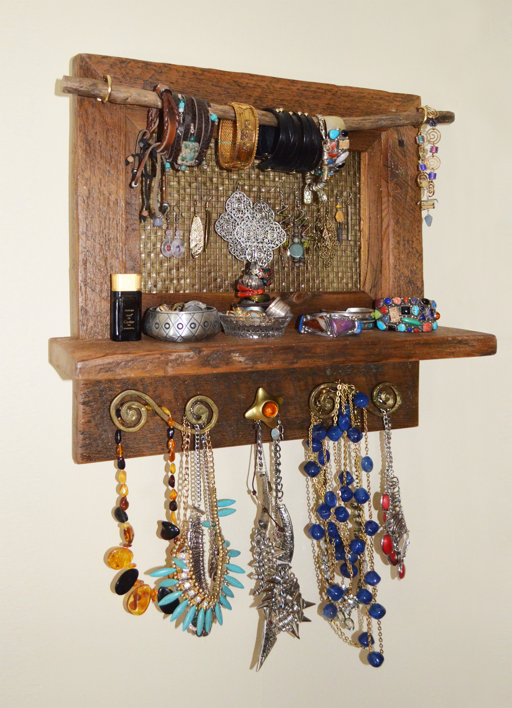 Rustic Wood Jewelry Holder Abodeacious
