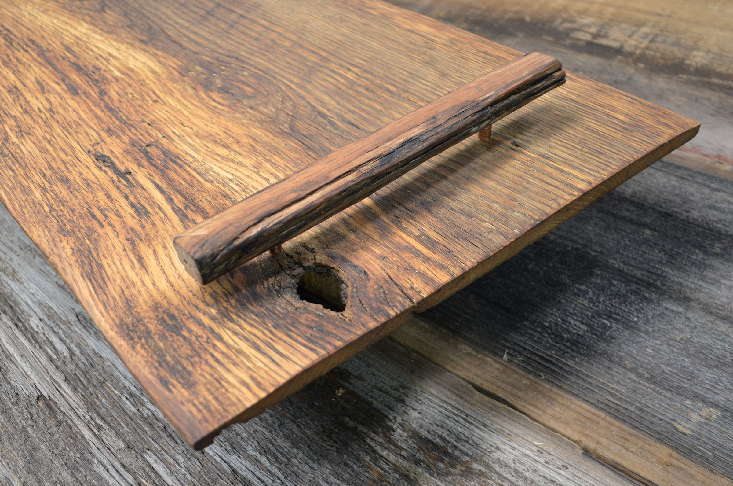 Rustic oak serving tray Abodeacious