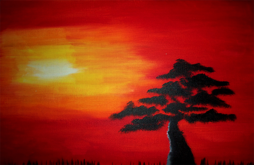 Easy Sunset Acrylic Painting Tutorial For Beginners Step By Step