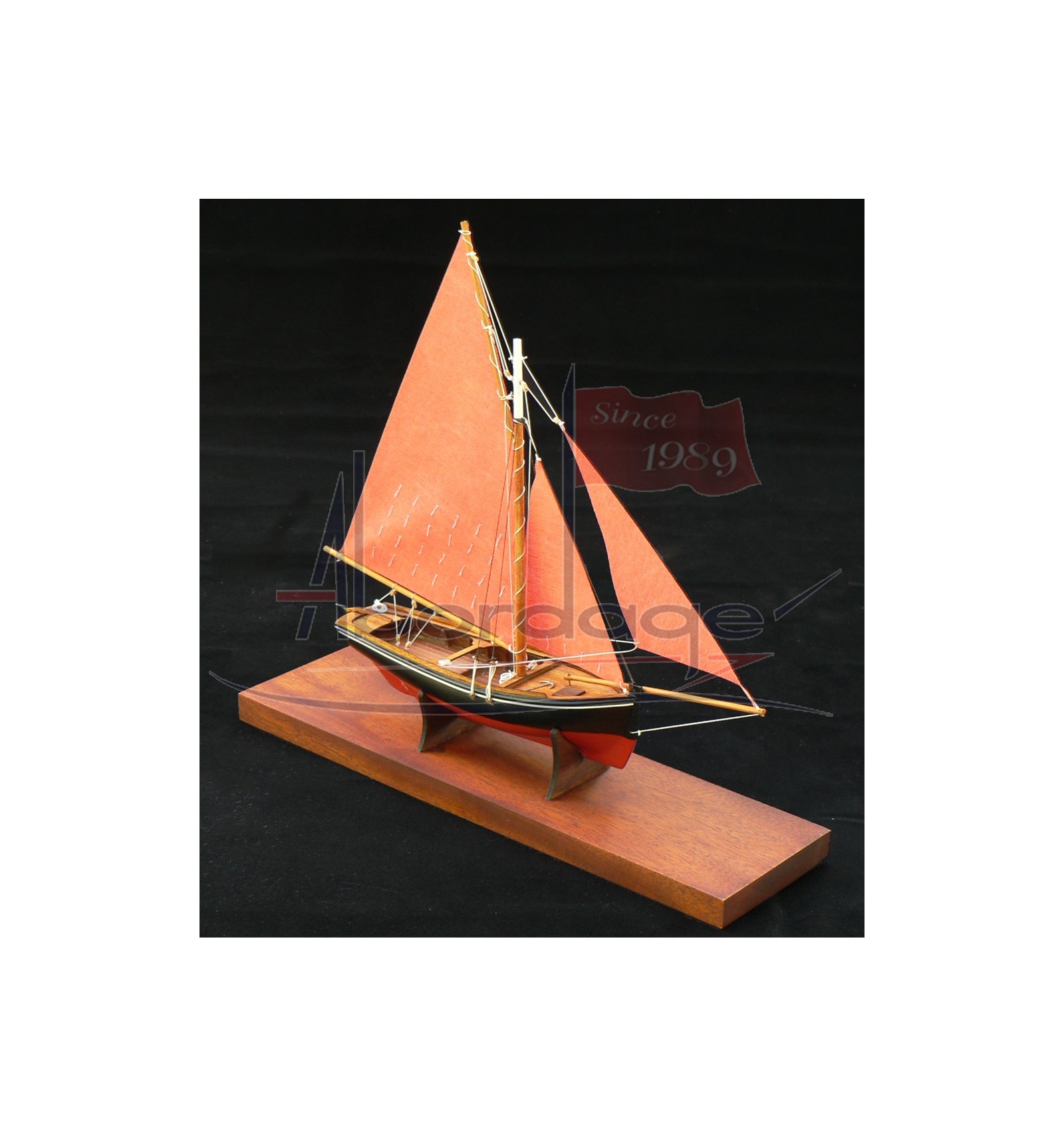 galway hooker collectible hand crafted desk model in display case