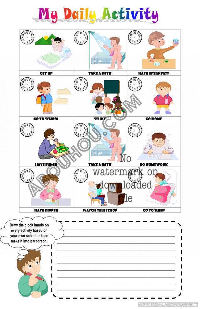 Daily Routine, get up take a bath have breakfast.. Ask Abouhou