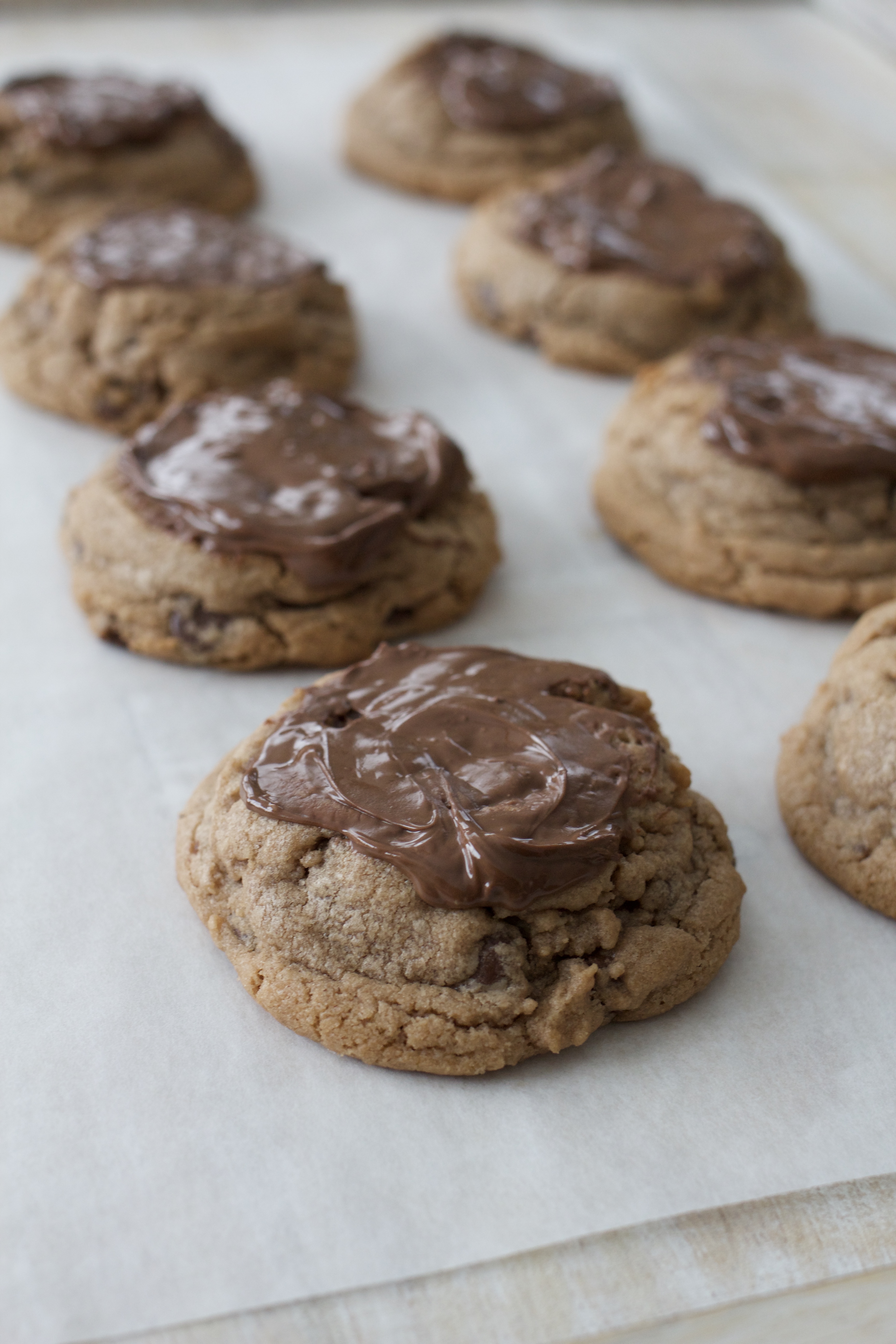 Frosted Nutella Chocolate Chip Cookies A Bountiful Kitchen