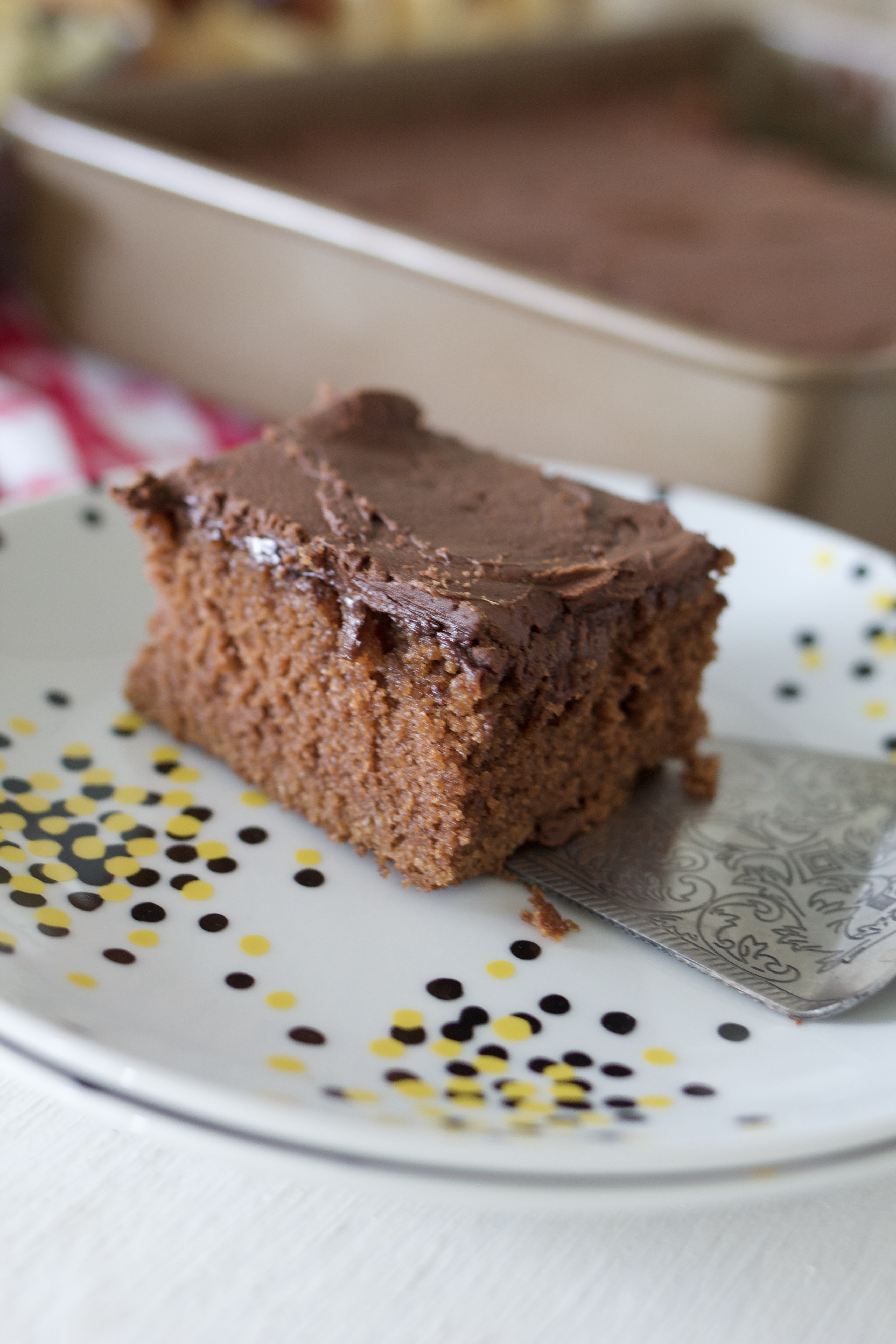 Brownie Picnic Cake with Chocolate Buttercream Frosting A Bountiful