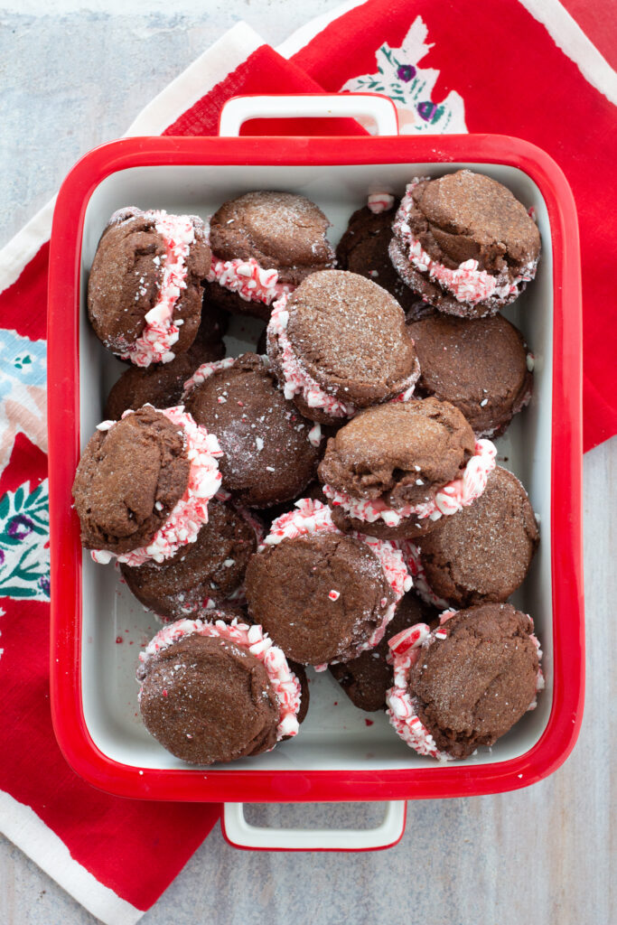 Chocolate Sandwich Candy Cane Cookies A Bountiful Kitchen
