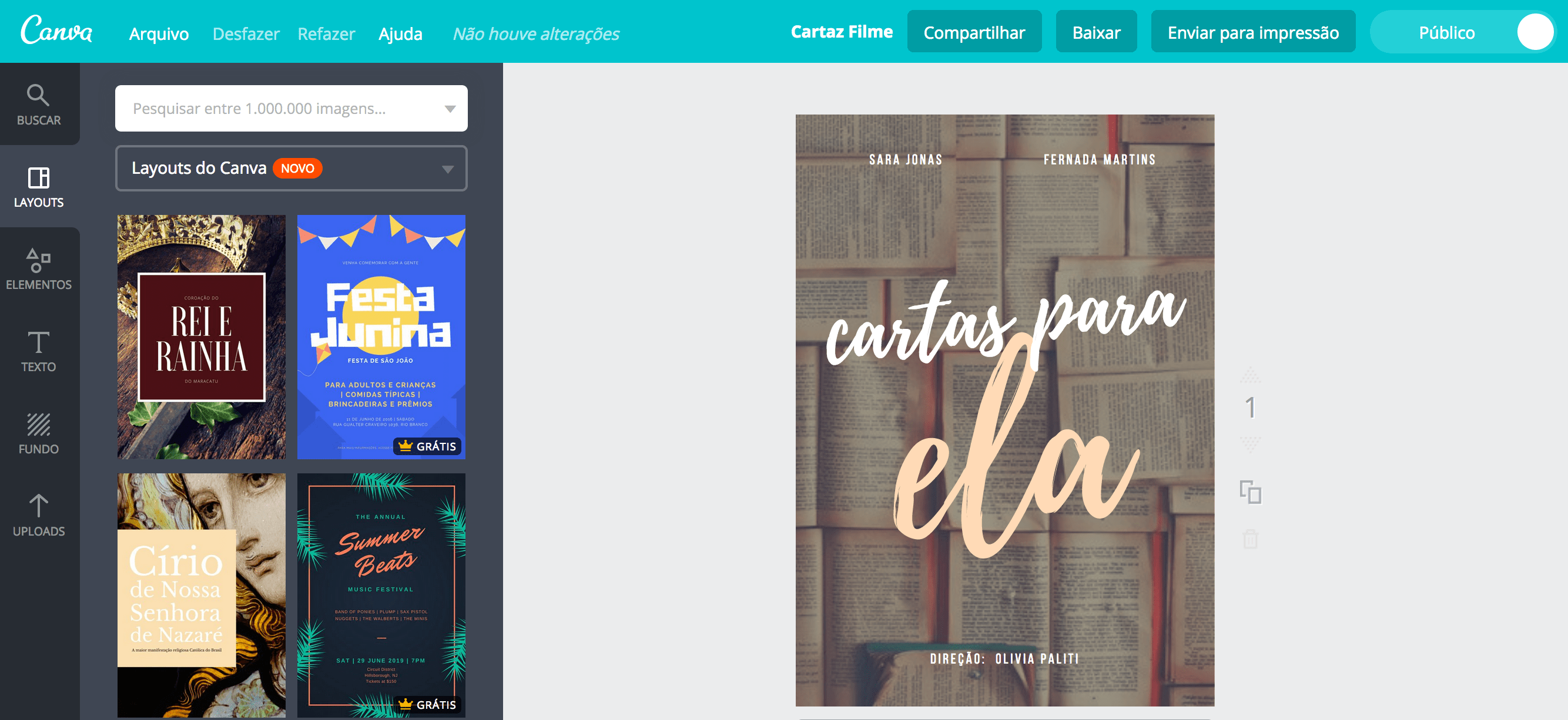 Criar cartaz de filme online Canva