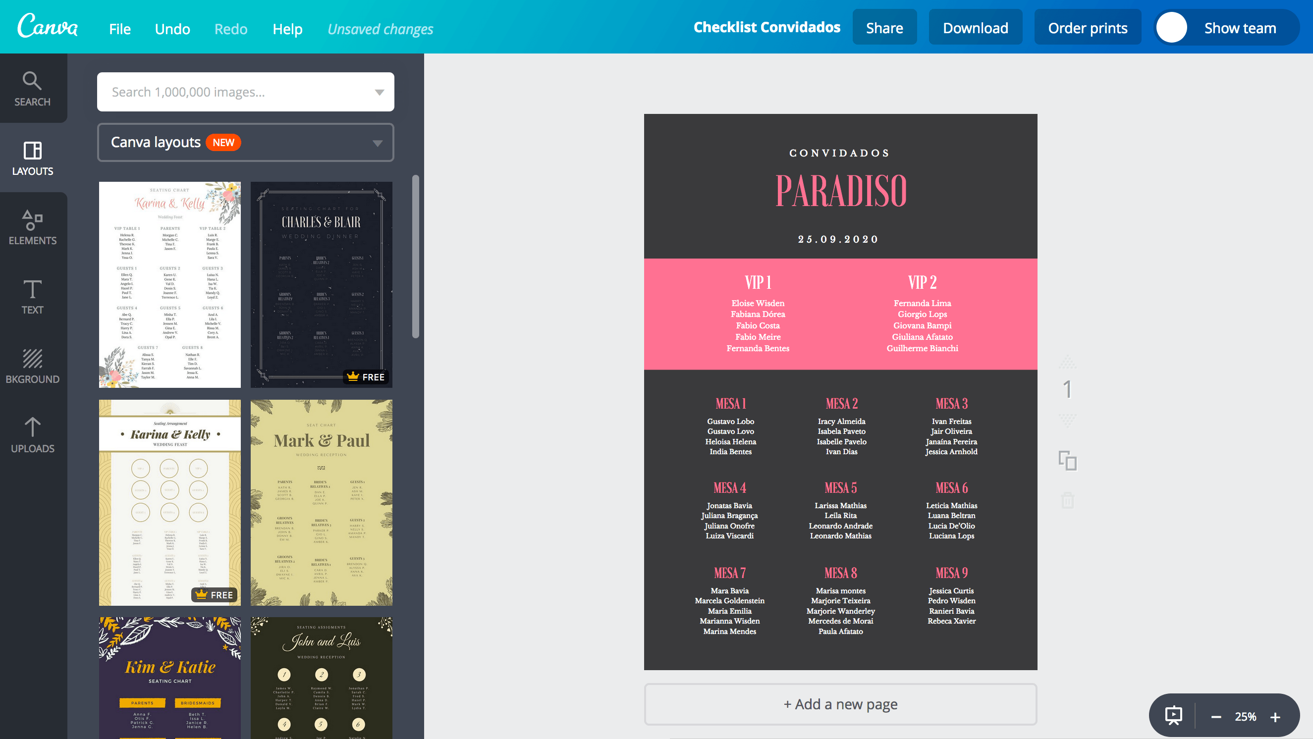 Crie uma lista de convidados personalizada para seu evento Canva