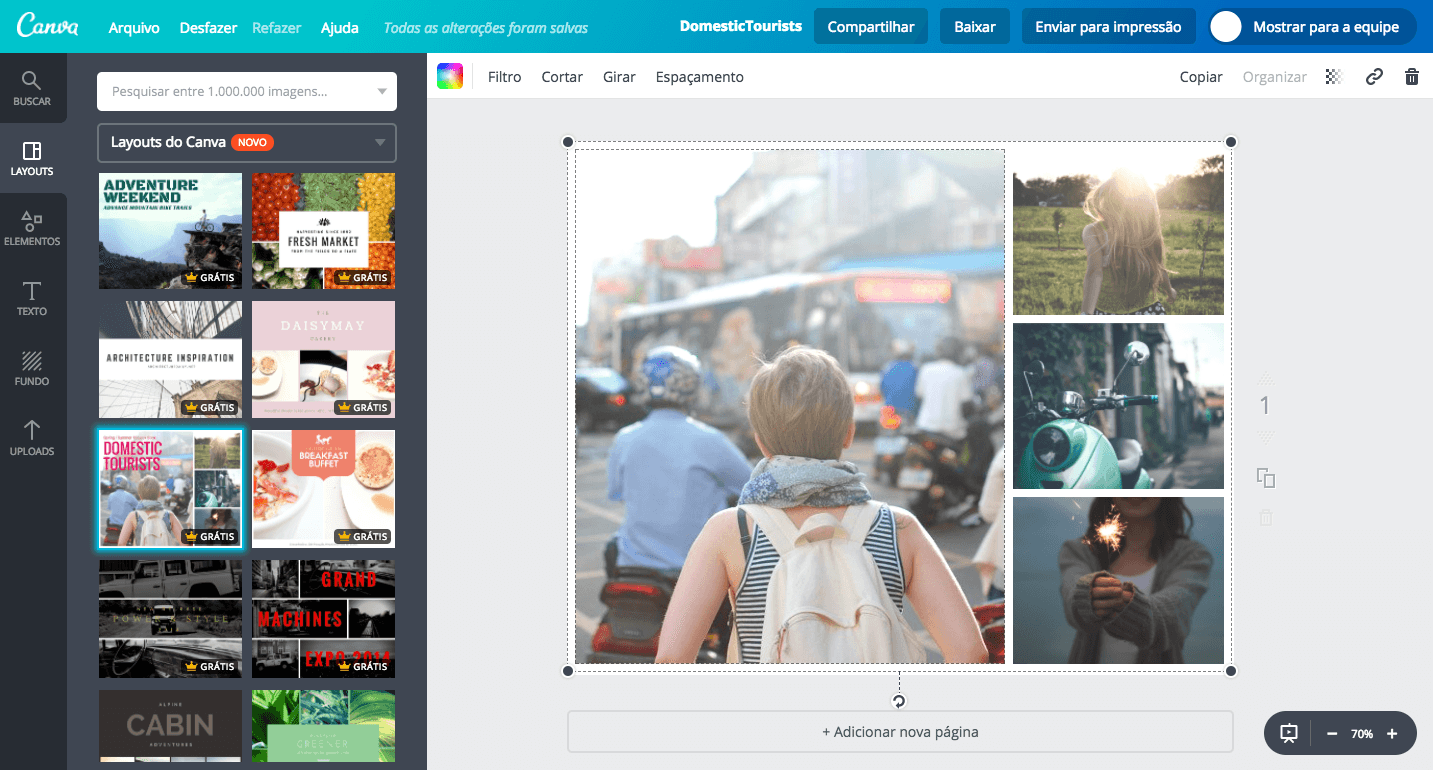 Editor de fotos e imagens online grátis Canva
