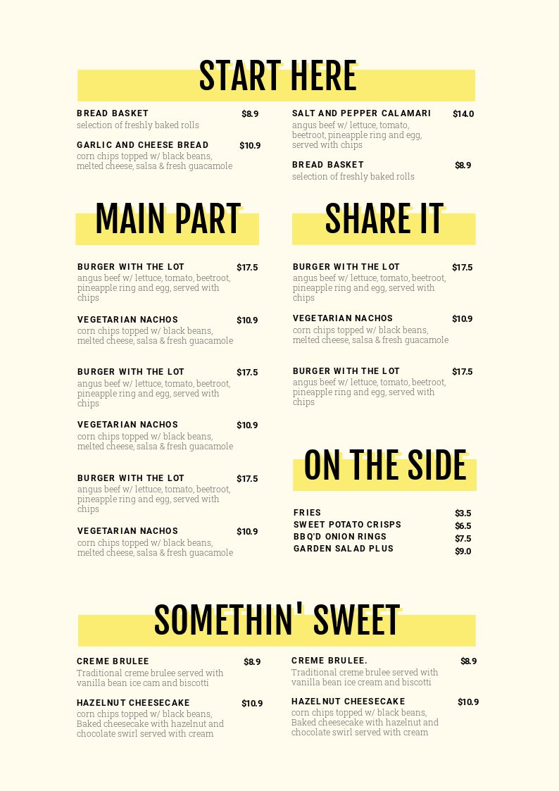 1 Menu Template, 10 Ways Hack Your Visual Design Series Easil