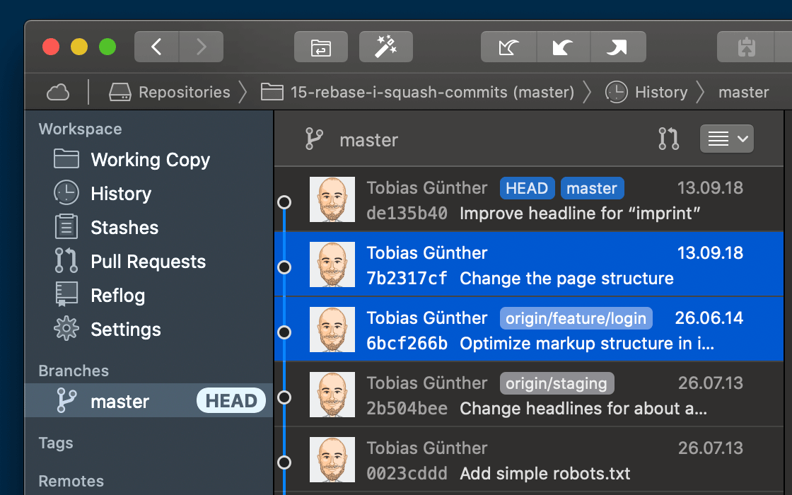 How to keep your Git history clean with interactive rebase GitLab