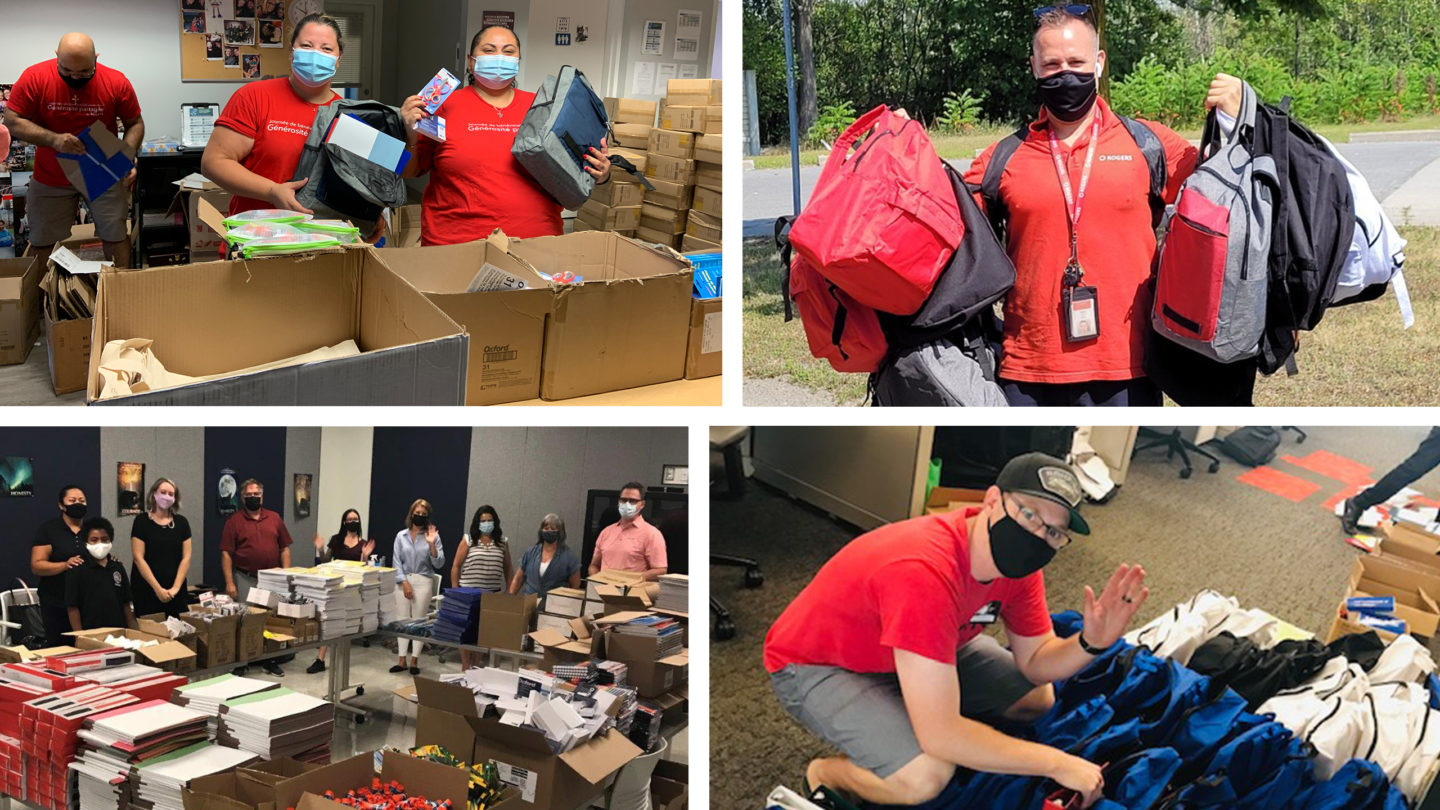 Donating backpacks and school supplies to help Canadian youth in need