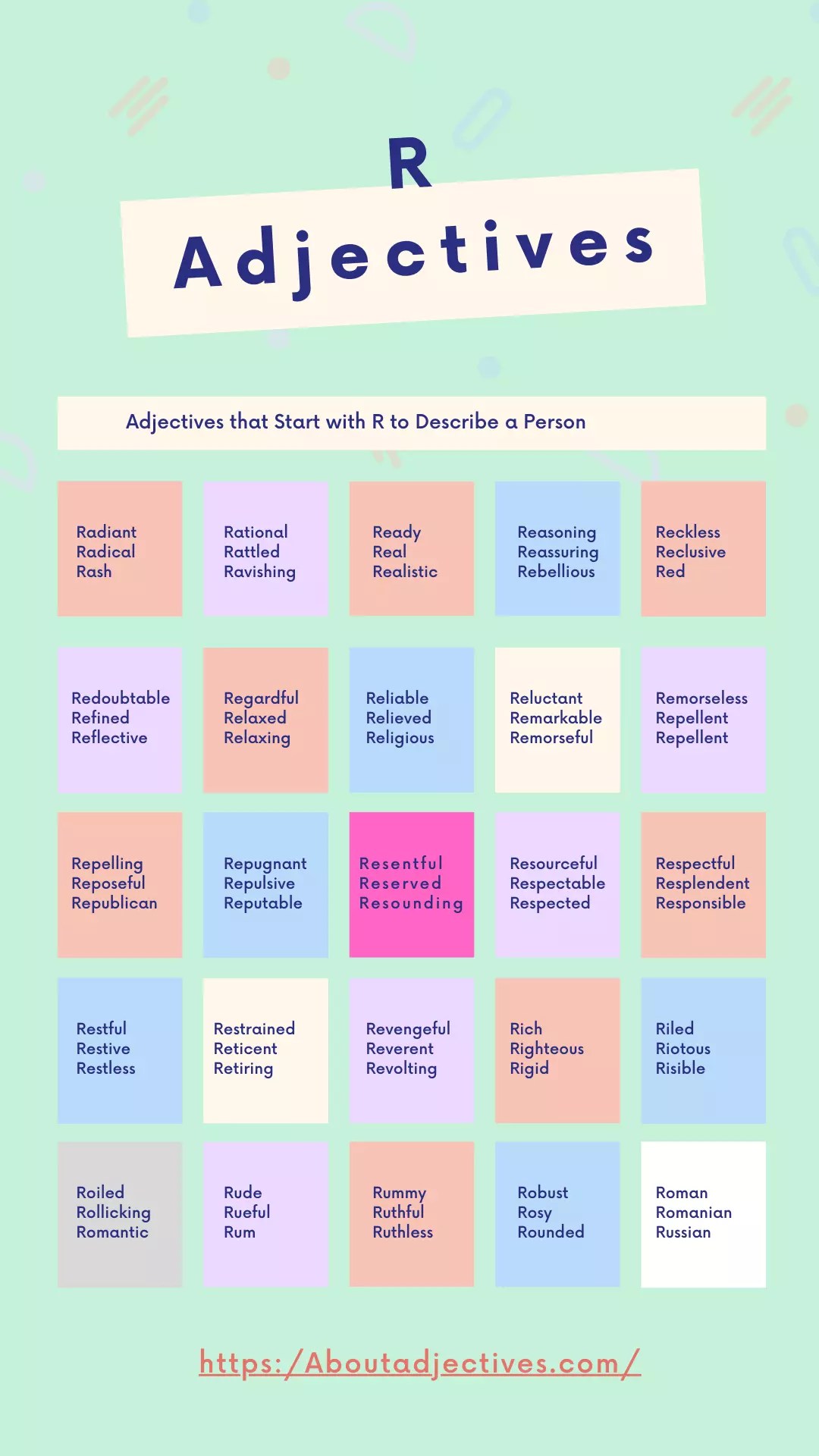 Adjectives that Start with R to Describe a Person