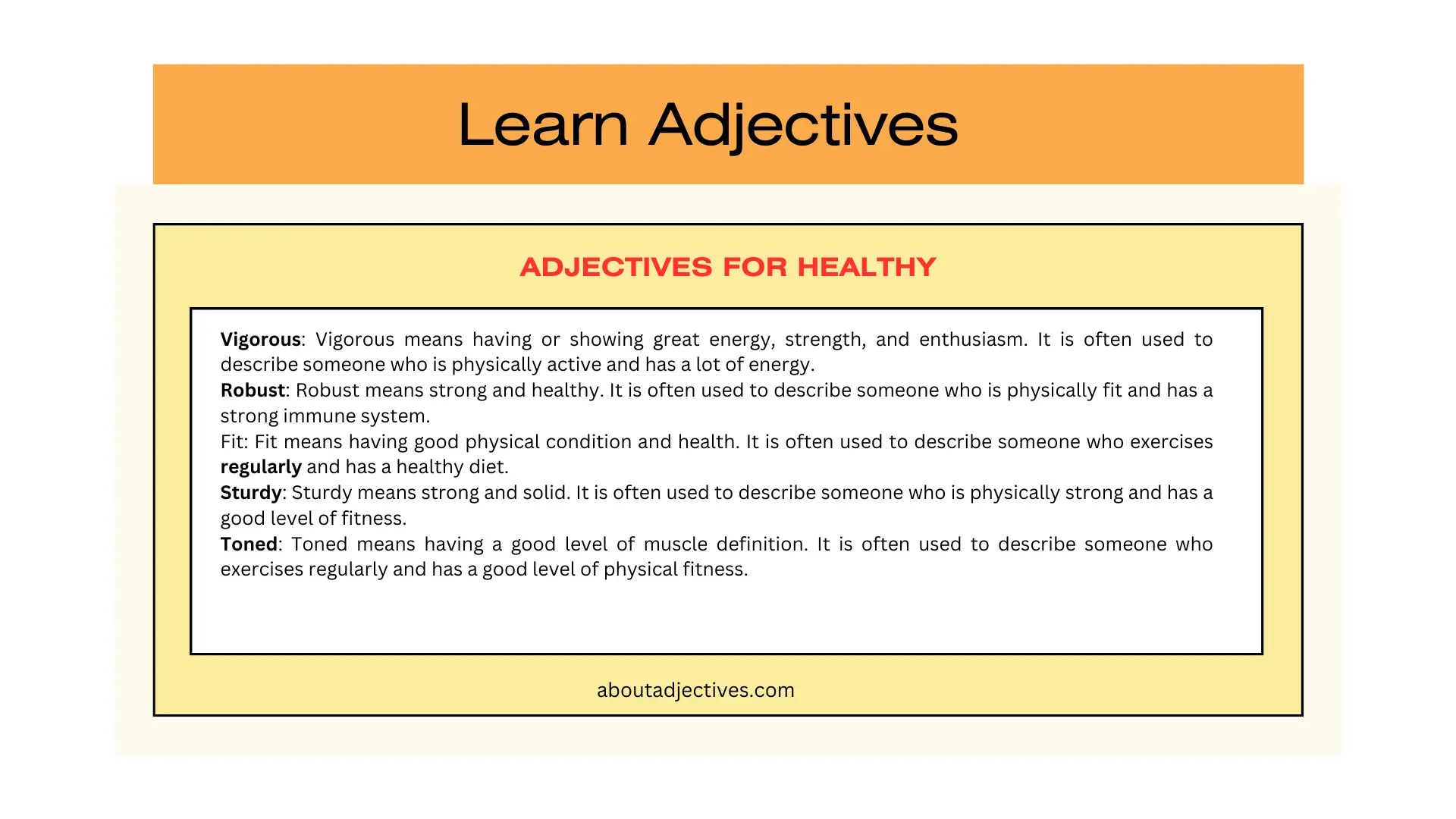 Adjectives for Healthy How to Describe Healthy