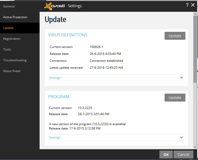 How to update Avast Antivirus using a proxy server • About Device