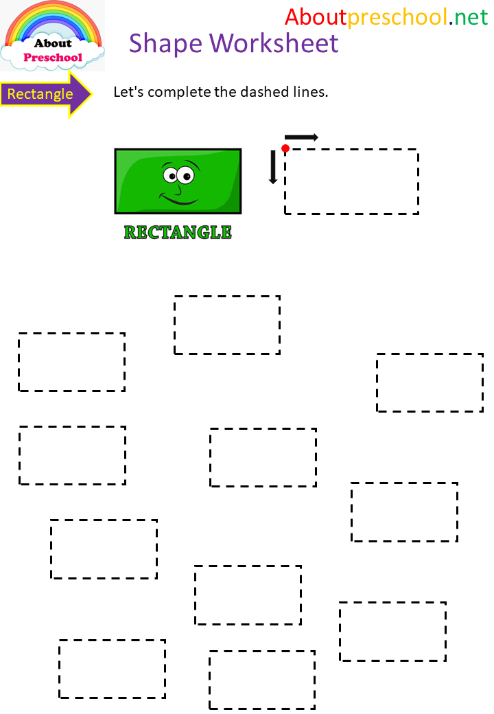 Shapes Worksheet Rectangle - About Preschool