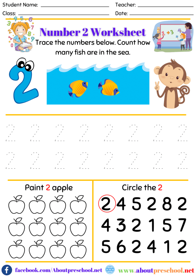 Preschool Number Worksheets - 9 - About Preschool