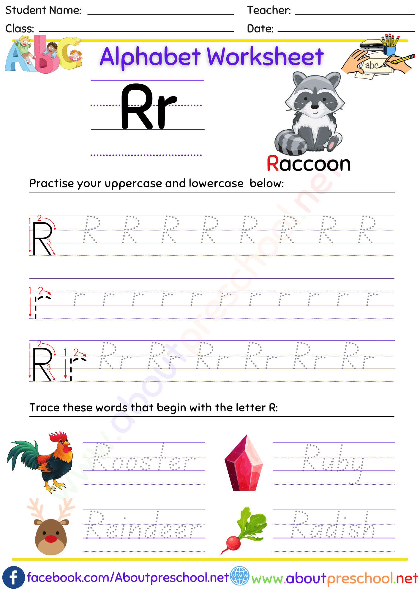 The Alphabet Worksheets-R - About Preschool