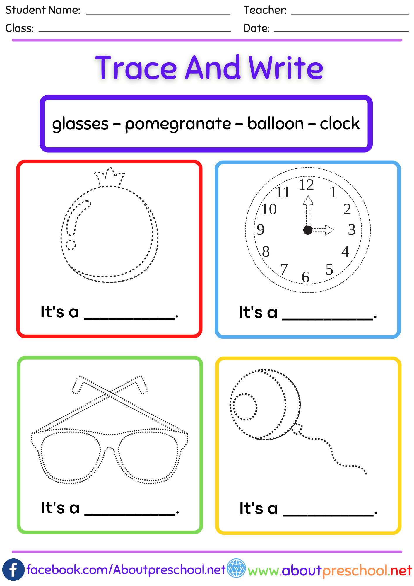 Trace and Write Worksheets 11 - About Preschool