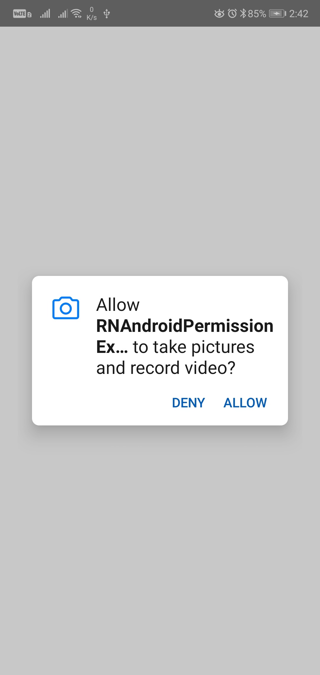 Ask Run Time Android Permission using React Native