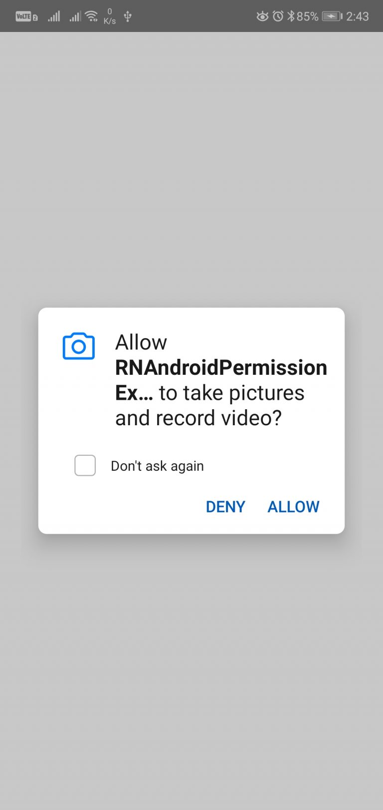 Ask Run Time Android Permission using React Native