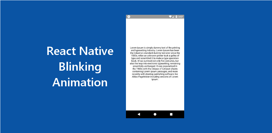 React Native Blinking Animation Using a Text About React