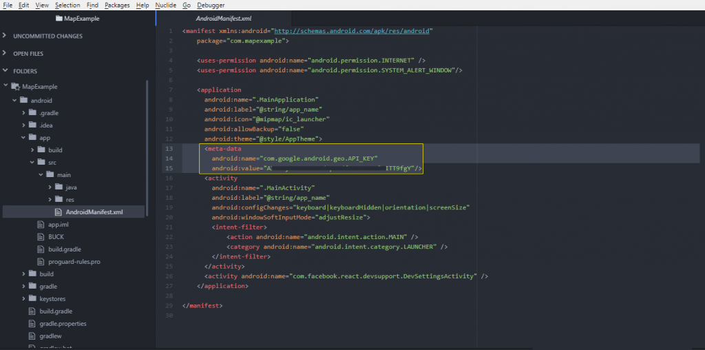 Integration of Google map in React Native using react