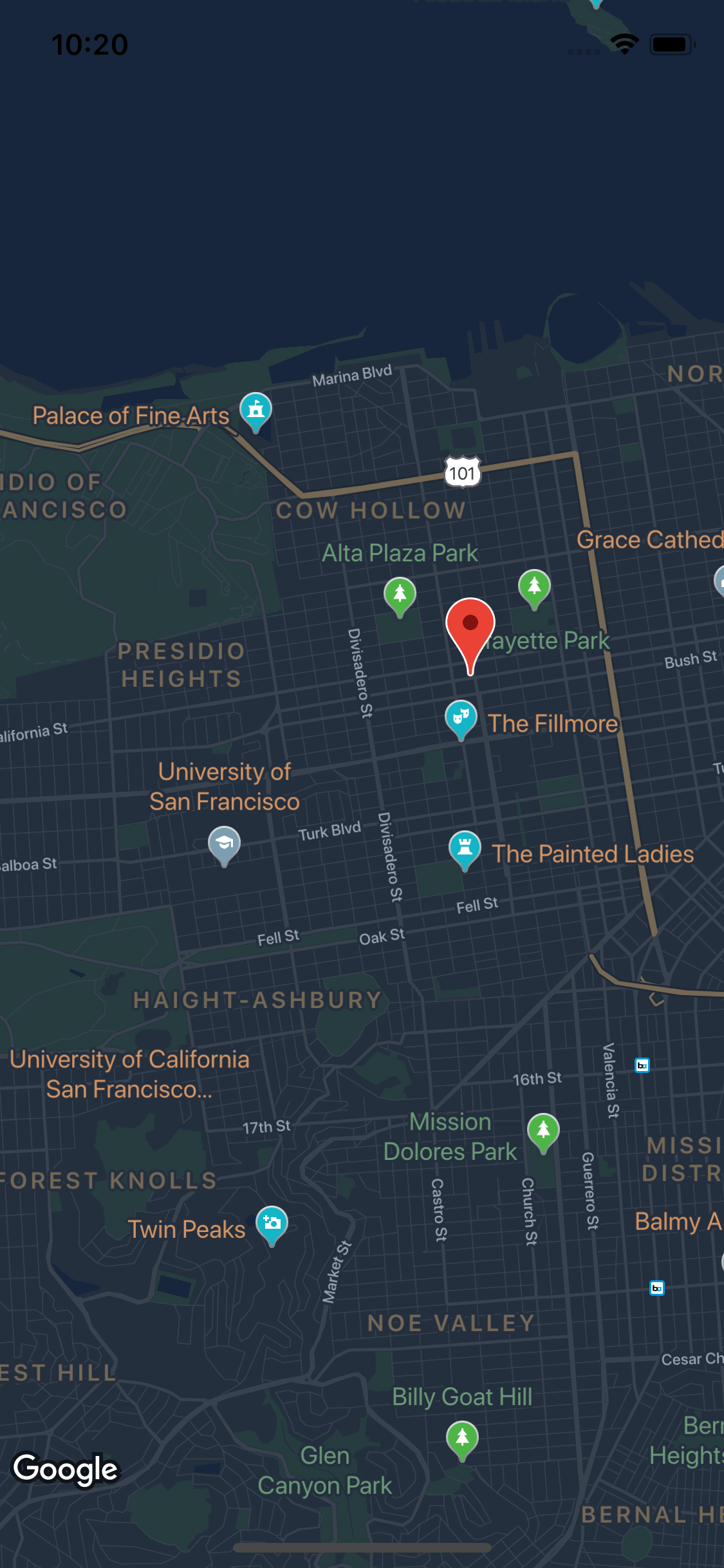 Integration of Google map in React Native using react