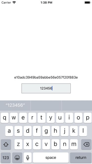 Example to Convert any Input Value in MD5 in React Native